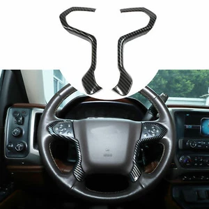 Steering Wheel Cover Trim for  for Chevy Silverado GMC SIERRA 14-18 Carbon Fiber - Picture 1 of 7