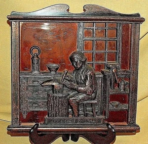 PLACA DE PARED GREMIO COBRE RELIEVE IMAGEN COBRE CALDERERO TAUNTON MA. - Imagen 1 de 7