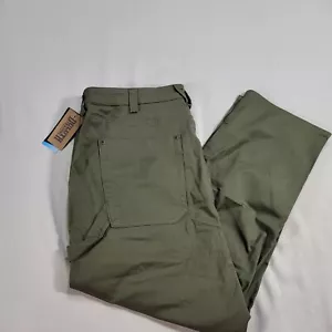 New Duluth Trading Womens Fire Hose Pants CoolMax Slim Leg Crop Green 16 Reg - Picture 1 of 10