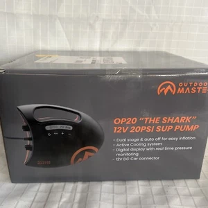Outdoor Master OP20 “THE SHARK” 12V 20PSI SUP PUMP Eco Friendly OPEN/NEW - Picture 1 of 6