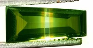 7.1 Cts Natural Brazilian BiColor Tourmaline Tapered Baguette Certified Gemstone