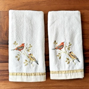 Avaniti Hogar Pájaros Dorados Colección Baño - Marfil 26”x16” Juego de Toallas de Mano - Imagen 1 de 13