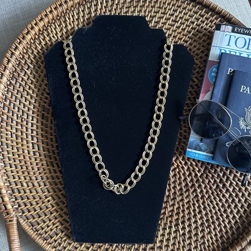 GIVENCHY Collana catena doppia maglia intrecciata tono oro alta moda vintage anni 80