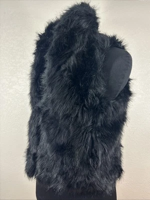 Sam Edelman SE9173FFR Эмили искусственного меха жилет черный карманы женский размер маленький новый - Изображение 1 из 4