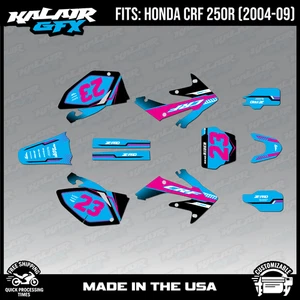 Kit Gráficos para Honda CRF250R CRF 250R (2004-2009) Viper - Cian Magenta - Imagen 1 de 4