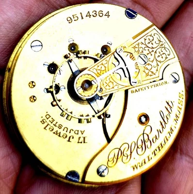 18 Size 17 Jewels Pocket Watch Movement Waltham P. S. Bartlett Model: 1883 - Image 1 of 4