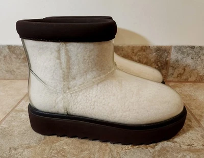Koolaburra UGG | Women's 5 Clear Mini Booties Fur Lined Waterproof 1.5" Heel NEW - Image 1 of 4