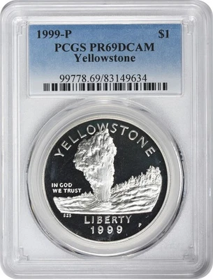 1999-P Yellowstone Silver Commemorative Dollar PR69DCAM PCGS Proof 69 Deep Cameo - Image 1 of 2