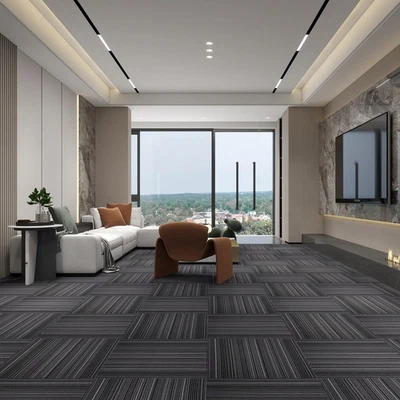 Azulejos de alfombra comercial de alta resistencia 24" X 24", 18 piezas/72 pies cuadrados (pestañas Flexlok incluidas Foto 1 de 4