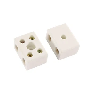 2 Pcs 2W5H High Temperature Porcelain Ceramic Terminal Device Block 15A 110-600V - Picture 1 of 2
