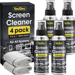 Spray limpiador de pantalla 16 oz (paquete de 4 oz X 4) - Limpiador de pantalla de TV y computadora con 2 M - Imagen 1 de 7