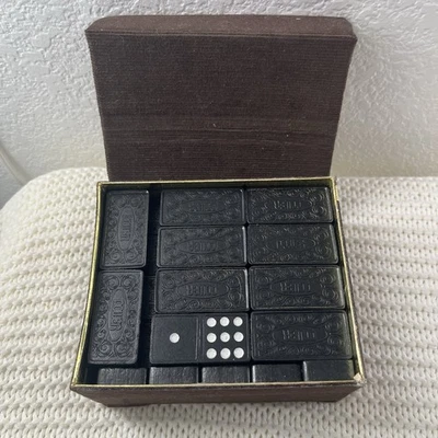 Vintage Marlon Power DOUBLE NINE DOMINOES Colored Dots Pips 55 Piece Set - Image 1 of 3