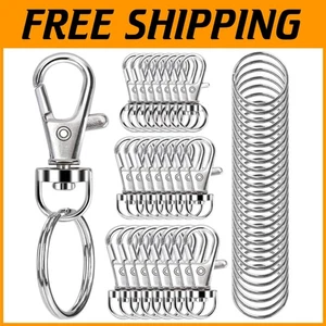 Durable 1000 PCS Silver Snap Hooks & Key Rings for Jewelry & Accessories Making - Picture 1 of 7