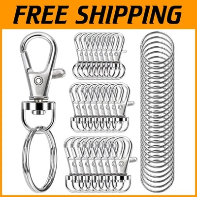 Durable 1000 PCS Silver Snap Hooks & Key Rings for Jewelry & Accessories Making - Image 1 of 4