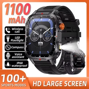 2025 Military Smart Watch For Men/Women Bluetooth Call Fitness Tracker 1100mAh - Picture 1 of 28