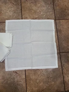 WILLIAM SONOMA ~19" SERVILLETAS DE CENA CUADRADAS 8 NUEVAS ALGODÓN CRUJIENTE CORTE BLANCO - Imagen 1 de 10