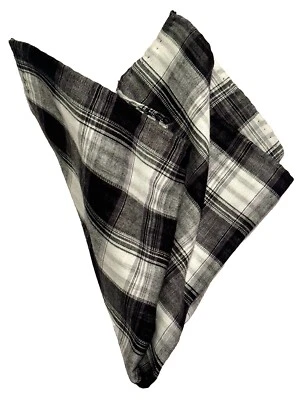 NUEVO BIBAS PAÑUELO DE BOLSILLO 2 CARAS GRIS NEGRO BLANCO RAYAS A CUADROS 12 X 13,5 Foto 1 de 4