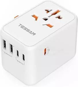 Universal Travel Plug Adaptor 65W PD Fast Charger 3 USB C & 2 USB A Ports for EU - Picture 1 of 8