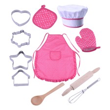 Zerodis Kinder Kochset Blau - Rollenspiel Spielzeug Mit Schürze Für Kleine Köche