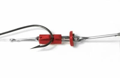 10 x Clips de cebo de gancho para salpicaduras de pesca en el mar Gemini rojo Foto 1 de 2