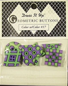 Dress It Up GEOMETRIC COLOR WITH COLOR #17 Sewing Memory Scrapbooking Buttons - Picture 1 of 1