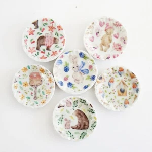 Juego de 6 platos de cuento de hadas en miniatura escala 1:12 para casa de muñecas de cerámica - Imagen 1 de 12