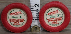 Vintage milk cap Lot of 29 John Boyd Dairy Homogenized Milk Coshocton Ohio - Picture 1 of 3