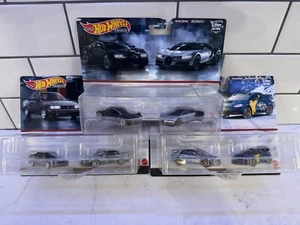 Paquete de 2 Hot Wheels Car Culture Set de 3 Subaru Silvia Bugatti Nissan - Imagen 1 de 4