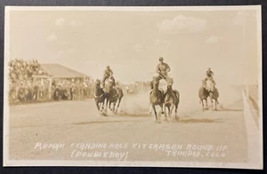 Roman Standing Race Trinidad Colorado RPPC DOPS Kit Carson Round-Up - Picture 1 of 2