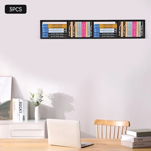 3*Floating Media Storage Cabinet Wall Mount Shelf Rack CD DVD Organizer Shelves - Picture 1 of 17