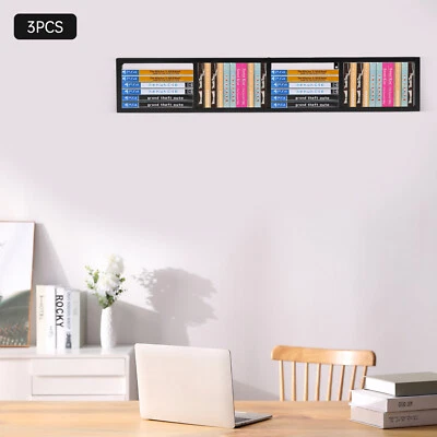 3*Floating Media Storage Cabinet Wall Mount Shelf Rack CD DVD Organizer Shelves - Image 1 of 4