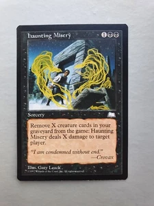 Haunting Misery, MTG Weatherlight (1997) Common Black Sorcery NM - Picture 1 of 2