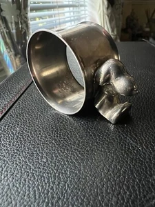 Snoopy Napkin Ring - Silver Plated - Original Sticker On Base - 1960s - Picture 1 of 6