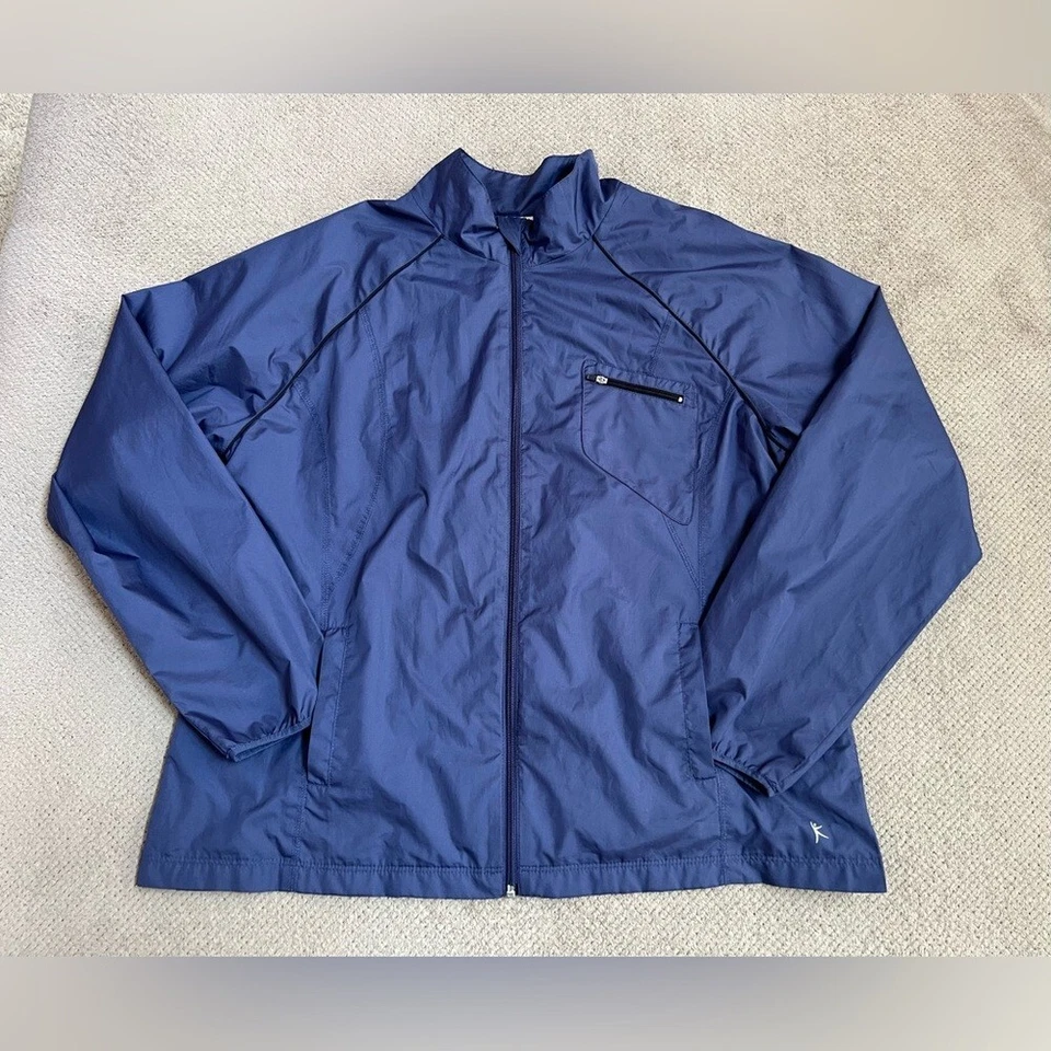 Cortavientos para mujer Danskin Now XXL azul marino cremallera completa forrada de malla Foto 1 de 4