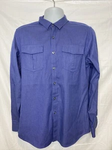 Marc Anthony Button Shirt Men’s Medium Slim Stretch Blue Long Sleeve - Picture 1 of 6