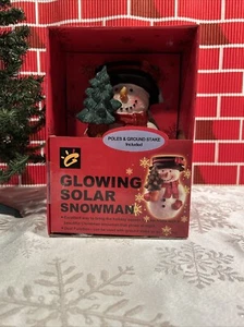 Glowing Solar Snowman Outdoor Christmas Decoration ~New In Box - Picture 1 of 5