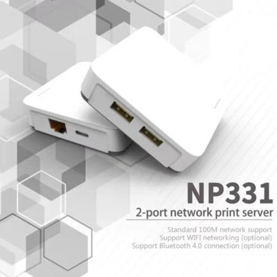 Print Server Wired 3-port USB Printer Sharer For Mobile Computer Print, L5F5 - Image 1 of 4