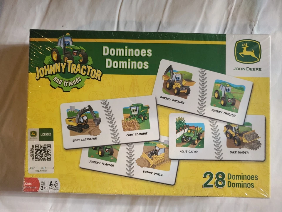 New John Deere Johnny Tractor & Friends Dominoes 28 Dominos Ages 3+ Game Memory  - Image 1 of 4