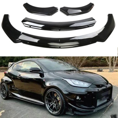 Gloss Black For Toyota Yaris SE Car Front Bumper Lip Spoiler Splitters Body Kits - Изображение 1 из 4