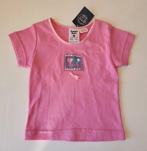 Pumpkin Patch Girls Pink Potted Hearts Printed Short Sleeve T Shirt Size 2 New - Picture 1 of 3