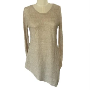 Joie hellbrauner leichter gewebter Pullover aus Leinenmischung asymmetrischer Saum Small - Bild 1 von 10