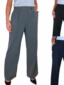 Pantalones inteligentes de cintura alta de calce suelto para mujer oficina trabajo 10-22 - Imagen 1 de 17