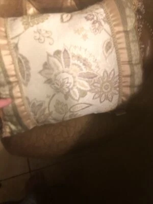 Croscill Garden Mist Floral Ribbon Ruffled Throw Pillow Pink /Ivory /Lavender - Image 1 of 4