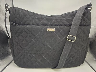 Bolso de Mano Vera Bradley Acolchado Negro con Estampado de Cebra Forro Interior Bolsa de Pañales Foto 1 de 4