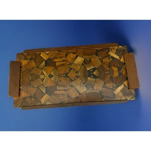 Vintage Hayadith Mid Century Olive Wood Marquetry Serving Tray Israel - Picture 1 of 4