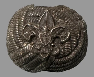 Vintage BSA Boy Scouts of America Neckerchief Slide Eagle Emblem - Picture 1 of 2
