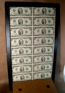 UNCUT SHEET OF 16 $2 TWO DOLLAR BILLS 1976 BICENTENNIAL I SERIES - Picture 1 of 4