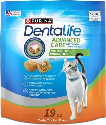 Purina DentaLife Cat Dental Treats, Tasty Chicken Flavor - 19 oz. Pouch - Image 1 of 4