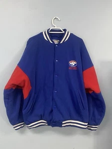 Vintage Vivid AFL Western Bulldogs Footscray Large Bomber Jacket - Picture 1 of 18