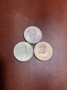 MEXICO HIDALGO CINCO PESOS .72 SILVER 1951,1952, 1953 3 COINS HIGH GRADE NICE!! - Picture 1 of 6